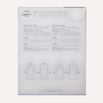 size guide and fabric requirements for the  Bertie Shift Dress pattern from Liberty Sewing Patterns.