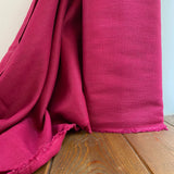230 Washed Linen Fabric - Cerise