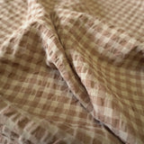Bubble Gingham - Beige - Linen Fabric