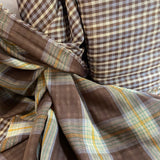 Double Sided Double Gauze - Brown Gingham - Cotton Fabric