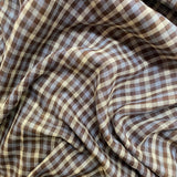 Double Sided Double Gauze - Brown Gingham - Cotton Fabric