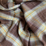 Double Sided Double Gauze - Brown Gingham - Cotton Fabric