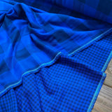 Double Sided Flannel - Blue Checked - Cotton Fabric