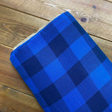 Double Sided Flannel - Blue Checked - Cotton Fabric