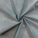 Teal - Yarn Dyed Chambray - Cotton Fabric