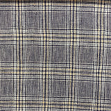 Grey Crinkly Check - Cotton Linen Fabric