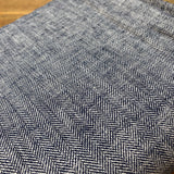 Yarn Dyed Twill Stripe - Navy -  Cotton Linen Blend Fabric
