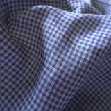 Yarn Dyed Washed Linen  - Blueberry Gingham