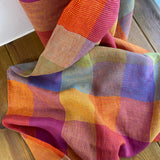 Yarn Dyed Washed Linen - Rainbow Gingham