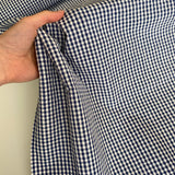 Seersucker Cotton Fabric - Dark Blue Gingham