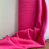 Double Gauze Cotton Fabric - Hot Pink - Oeko-Tex Standard 100