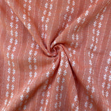 Embroidered Floral - Coral - Cotton/Viscose Blend