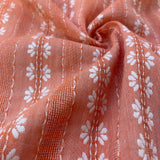 Embroidered Floral - Coral - Cotton/Viscose Blend