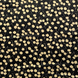 Fabric Godmother - Cloud Flower Black & Gold -  Satin Viscose Ecovera Fabric