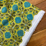 Indian Block Print - Blooming - Green Ivy