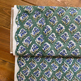 Indian Block Print - Blooming - Blue Lagoon