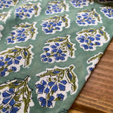 Indian Block Print - Blooming - Blue Lagoon