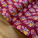 Indian Block Print - Blooming - Cherry