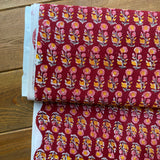 Indian Block Print - Blooming - Cherry