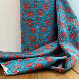 Indian Block Print - Blooming - Crimson Tide