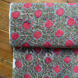 Indian Block Print - Blooming - Pink Ivy