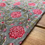 Indian Block Print - Blooming - Pink Ivy
