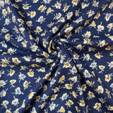Floral Viscose Twill - Navy Sprig
