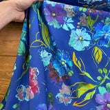 Sea Blue Floral - Viscose Fabric