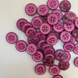 15mm Italian 4 hole vintage button – Pink