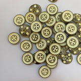 15mm Italian 4 hole vintage button – Cream