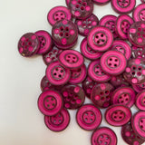 15mm Italian 4 hole vintage button – Fuchsia