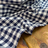 Navy - 9mm Yarn Dyed Gingham - Cotton Fabric