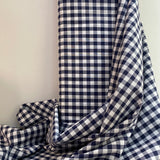 Navy - 9mm Yarn Dyed Gingham - Cotton Fabric