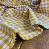 Ochre - 9mm Yarn Dyed Gingham - Cotton Fabric