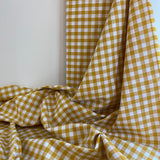 Ochre - 9mm Yarn Dyed Gingham - Cotton Fabric