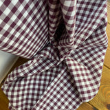 Plum - 9mm Yarn Dyed Gingham - Cotton Fabric