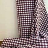 Plum - 9mm Yarn Dyed Gingham - Cotton Fabric