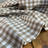 Sand - 9mm Yarn Dyed Gingham - Cotton Fabric