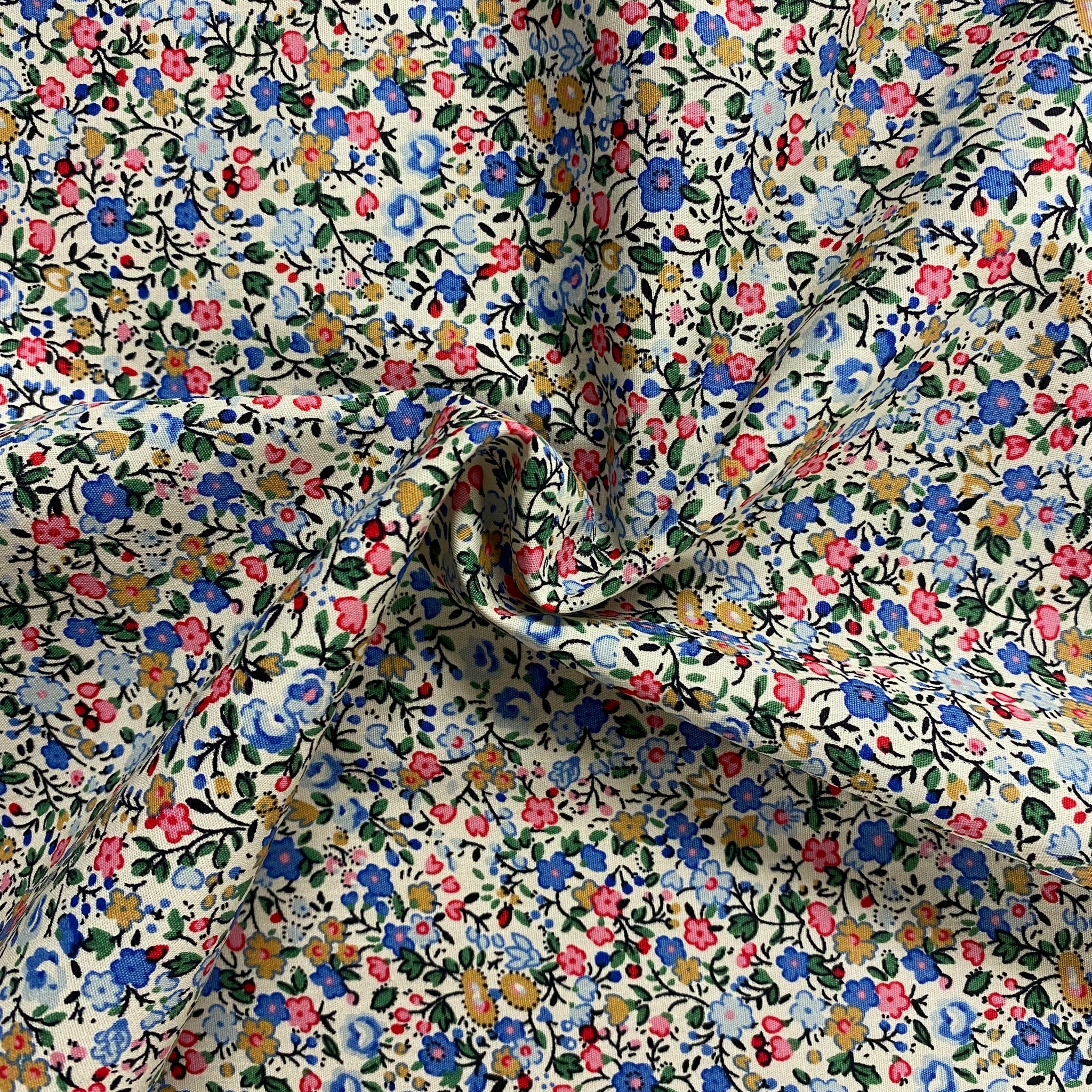 Blue Ditsy Poplin - Cotton Fabric - Oeko-Tex Standard 100 Mill Creations Blue Ditsy Poplin - Cotton Fabric - Oeko-Tex Standard 100 Mill Creations