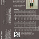 size guide and fabric requirements for the The Ilford Jacket sewing pattern from Friday Pattern Company.