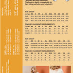 size guide and fabric requirements for the Adrienne Blousee sewing pattern from Friday Pattern Company.