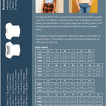 size guide and fabric requirements for The Square neck top sewing pattern from Friday Pattern Company.
