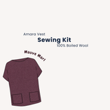 Sewing Kit - Tessuti Amara Vest in Boiled Wool Fabric - Mauve Marl