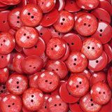 15mm 2 hole - Mottled Red - Button