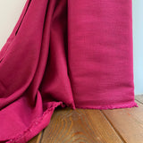 230 Washed Linen Fabric - Cerise