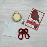 The Crafty Kit Company - Red Robin Mini Matchbox Christmas Cross Stitch Kit