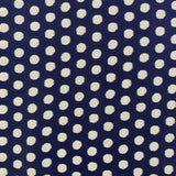 Navy Spot - Viscose Fabric