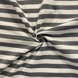 Grey Stripe French Terry - Cotton Jersey Fabric