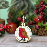 The Crafty Kit Company - Red Robin Mini Matchbox Christmas Cross Stitch Kit
