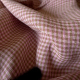 Yarn Dyed Washed Linen  - Pink Mocha Gingham